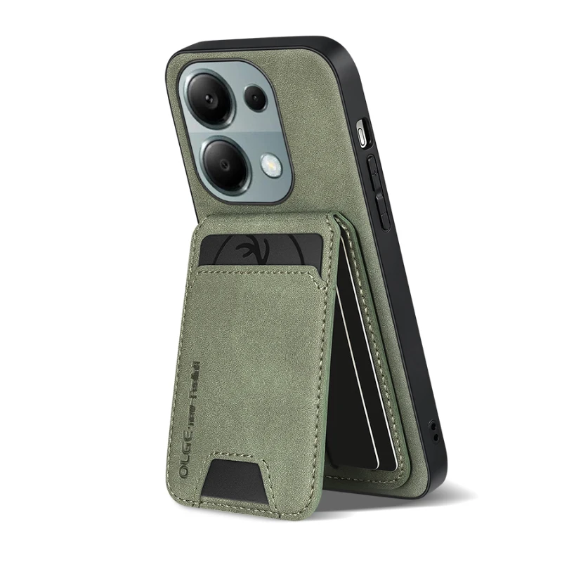 Einfarbig Leder Brieftasche Karte Slot Halterung Telefon Fall Für Xiaomi 14T 13T 11T Pro Redmi Hinweis 14 14C 13 13C 12 11 10 S Pro Abdeckung – Detail 10