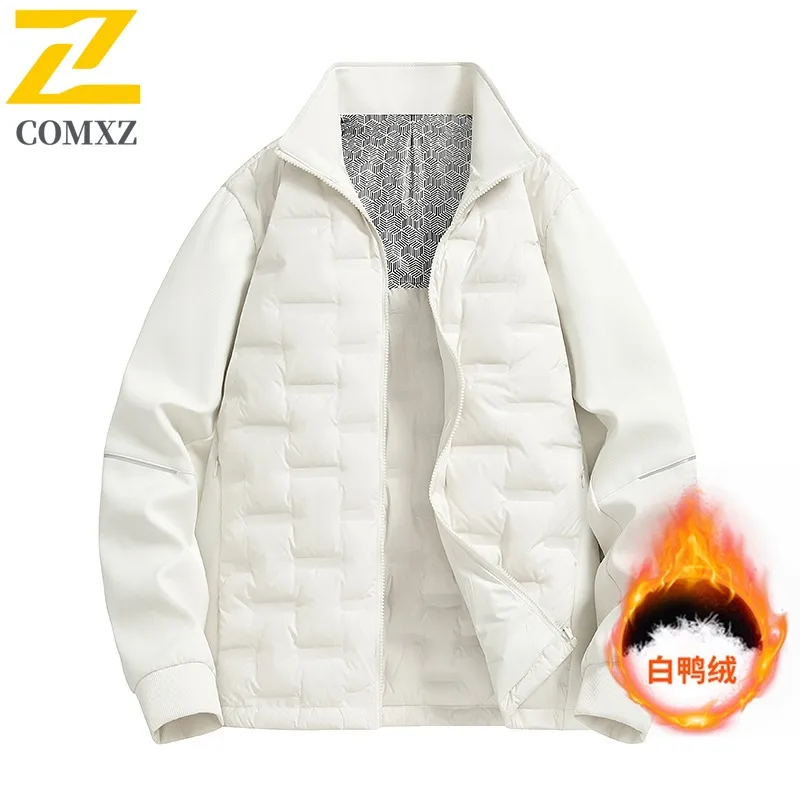 COMXZ الرجال سترة مبطنة بالقطن العصرية الدافئة خفيفة الوزن يندبروف ثلجي المشي لمسافات طويلة سترة مبطنة اليومية عالية الجودة الشتاء سترة