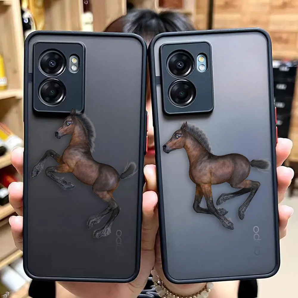 Shen Jun's Pony Horse Matte Phone Case for OPPO A95 A94 A93 A92 A78 A74 A73 A72 A57 A55 A54 A53 A17 A16 A15 5G Case Funda Shell