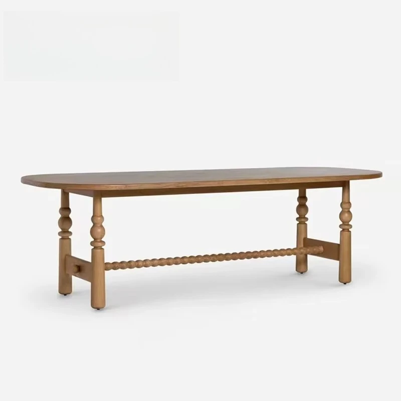 

Modern simple solid wood dining table creative oval style kitchen furniture