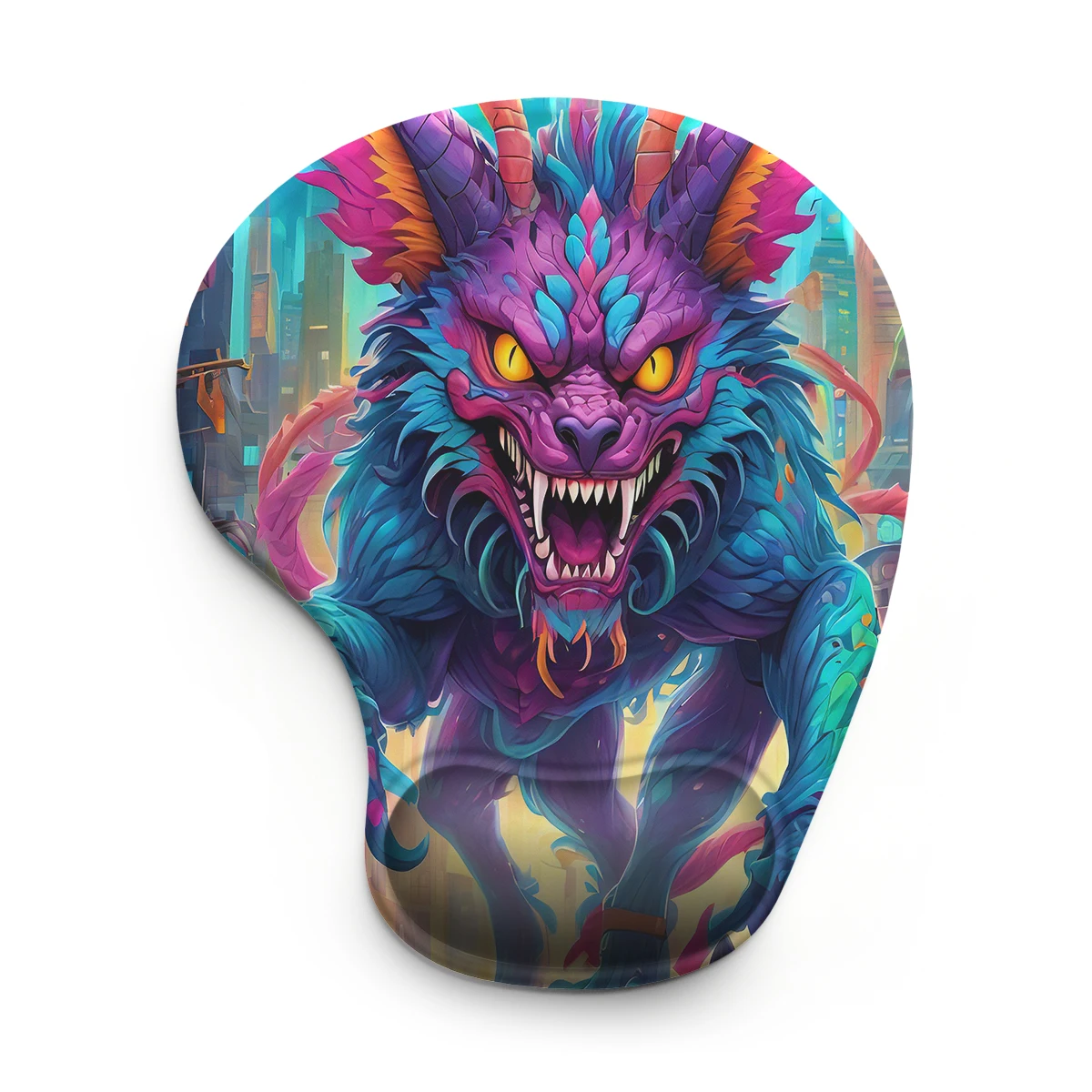 1pc Roaring Monster Mouse Pad Wrist Support-3D Ergonomic Soft Anti-Slip Wrist Rest Support Mat Computer Mouse Pad for Office  PC