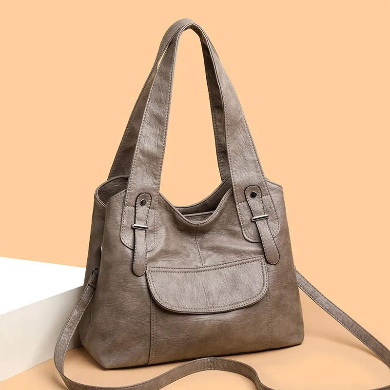 

Модная однотонная простая сумка-мессенджер из искусственной кожи для женщин, хит продаж, нишевые сумки с верхней ручкой, новый стиль, большая вместительная сумка на плечо