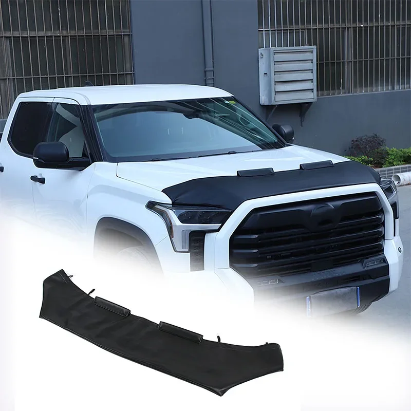 For Toyota Tundra/Sequoia 2022+ Car Hood Sand And Stone Deflector Protection Cover Leather Exterior Modification Accessories