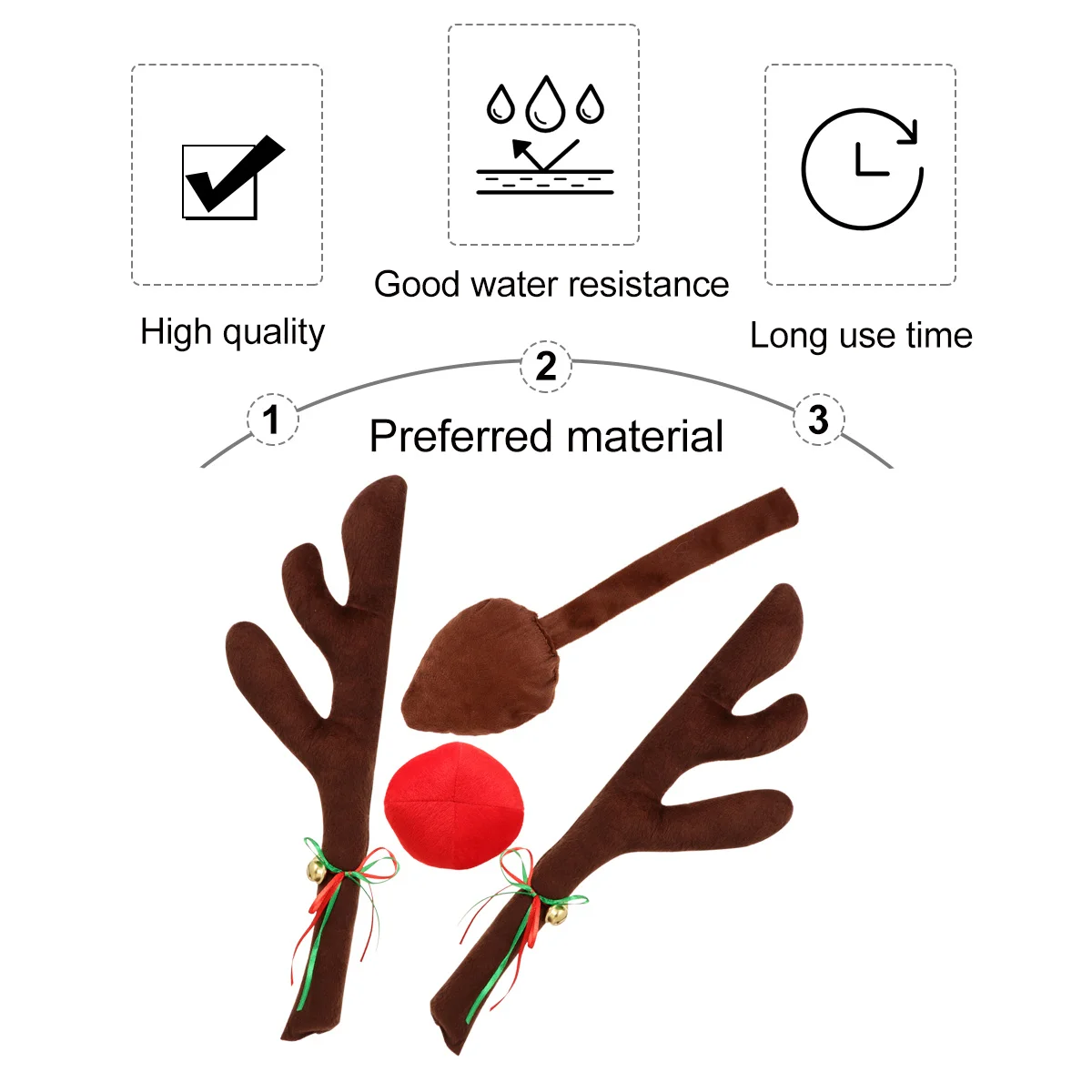 

4 шт., Рождественский декор с рогами автомобиля, фланелевые рога северного оленя, автомобильное крепление для оконного бампера, рождественский орнамент, внешние аксессуары для автомобиля