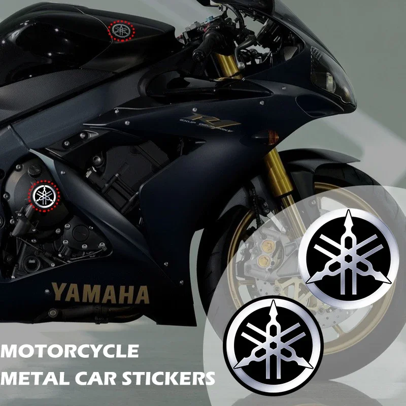 3D Car Motorcycle Modified Car Sticker Metal Car Sticker Aluminum Round Sticker Decal Badge Logo For Yamaha R1 R3 R25 Mt-09 Mt07