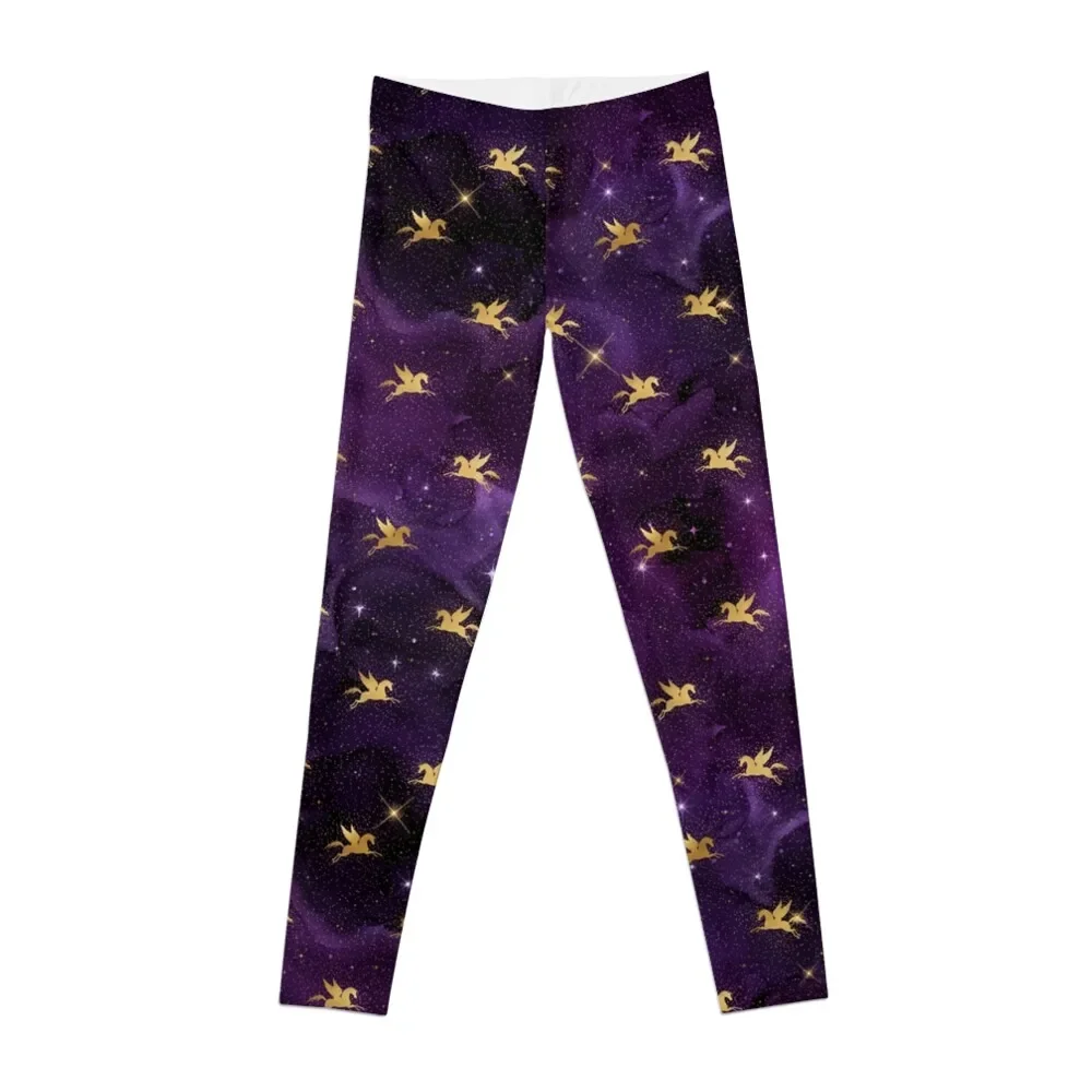 

Golden Purple Space Unicorn Pattern Leggings sport pants fitness set gym Womens Leggings