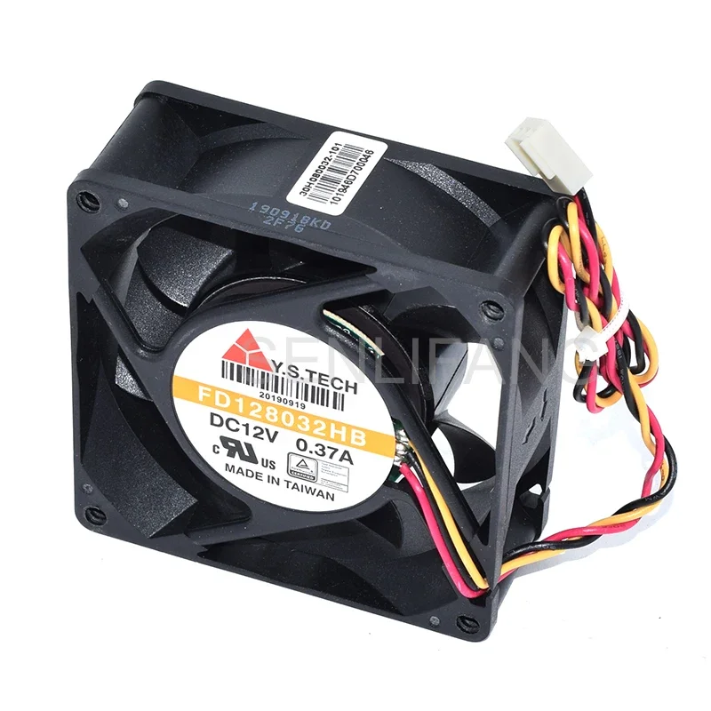 

New For Y.S.TECH FD128032HB DC12V 0.37A Three Wires Cooling Fan