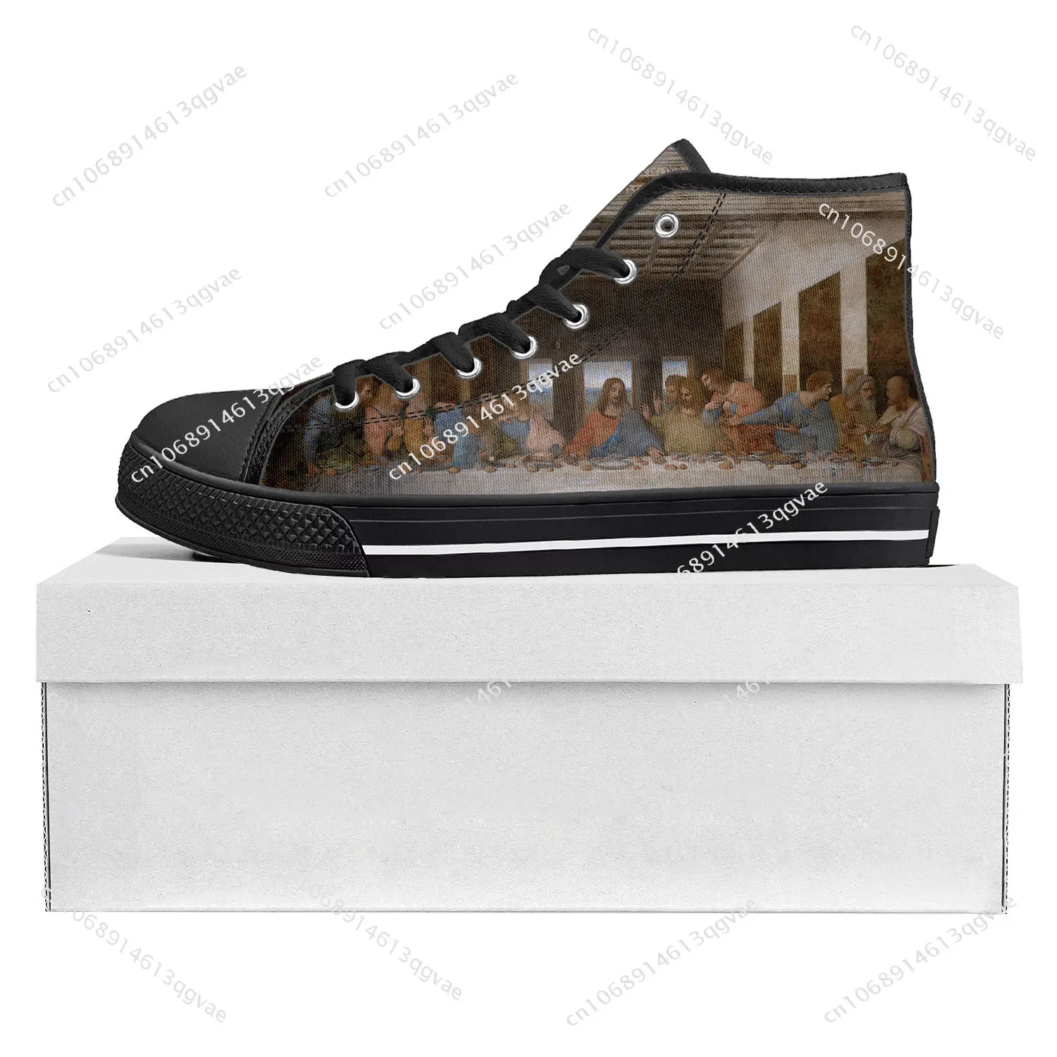 Da Vinci Last Supper High Top High Quality Sneakers Mens Womens Teenager Canvas Sneaker Casual Custom Made Shoes Customize Shoe