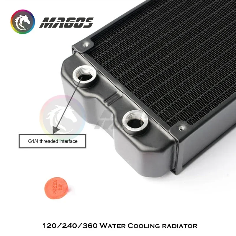 G1/4 120mm 240mm 45mm thickness Aluminum Water cooling Radiator R120Y Double-deck