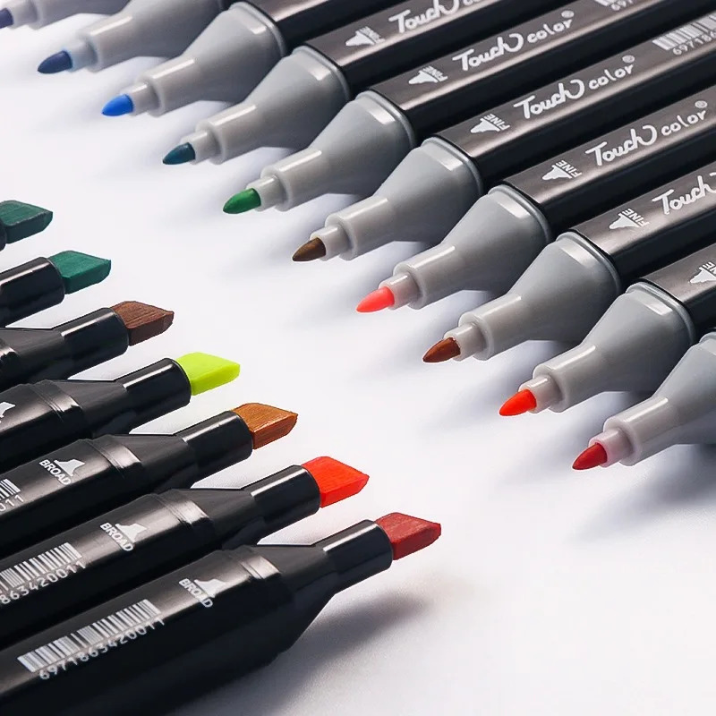 Set di pennarelli Manga Set di pennarelli colorati a doppia estremà Disegno schizzo Fornure artistiche Cancelleria Lettering Marker Materiale scolastico  21