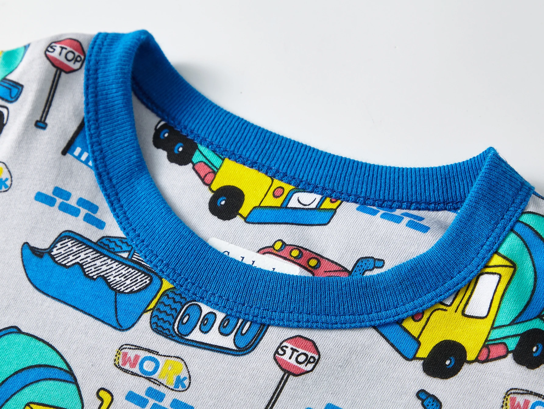 Pyjama-Set für Jungen mit Cartoon-Motiv, 100 % Baumwolle, 2-teilig, Loungewear, langärmlig, elastische Bündchen, weiche Nachtwäsche für Kinder von 1–8 Jahren – Detail 9