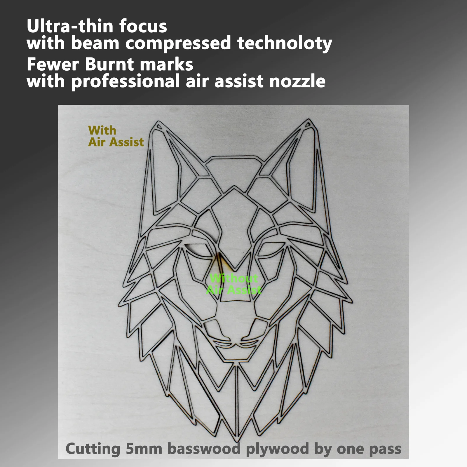 60W Laser Engraver Module for CNC Laser Cutting Engraving Writing Machine 450nm Compressed Spot Technology Fixed-focus Tool Head