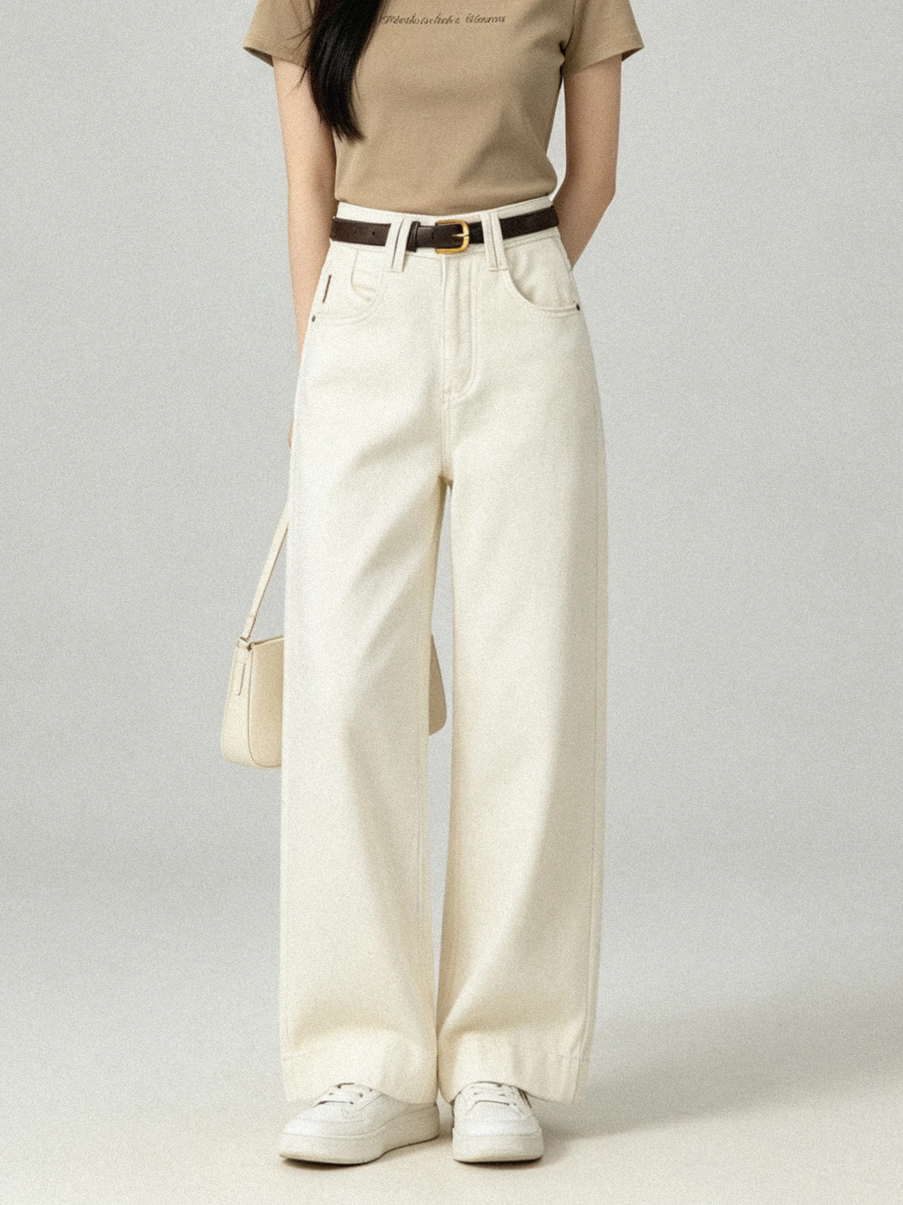 Retro High Waist Slim Fit Denim Pants Autumn Winter Ladies Fashion Comfortable Skin-friendly Worn-in Look Loose Long Trousers