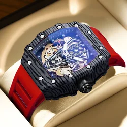 Hot Selling Mechanical Watch For Men Casual Sport WristWatch Mens Watches Top Brand Luxury Fashion Silicone Band Clock