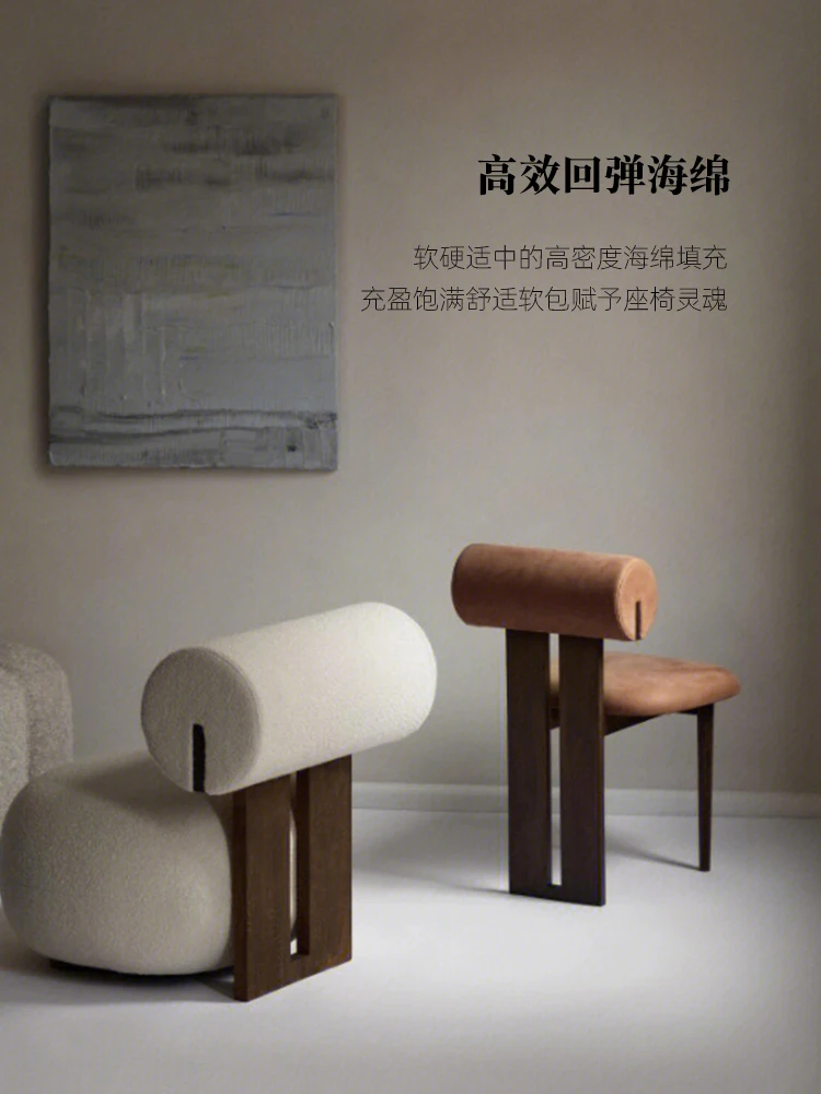 Wabi sabi wood cloth dining chair casual simple dresser chair luxury northern modern medieval make-up tables and chairs