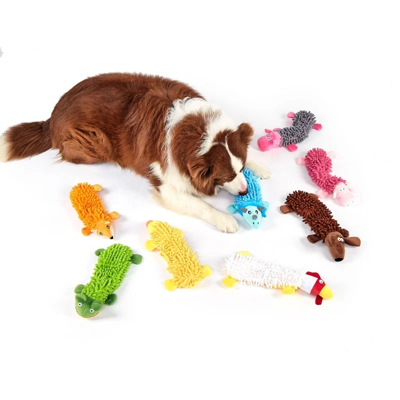 Strapazierfähiges Haustier-Hunde-Plüschtier für kleine Rassen – quietschendes Kauspielzeug in Tierform für Chihuahua Yorkshire Bichon Welpen – Detail 2