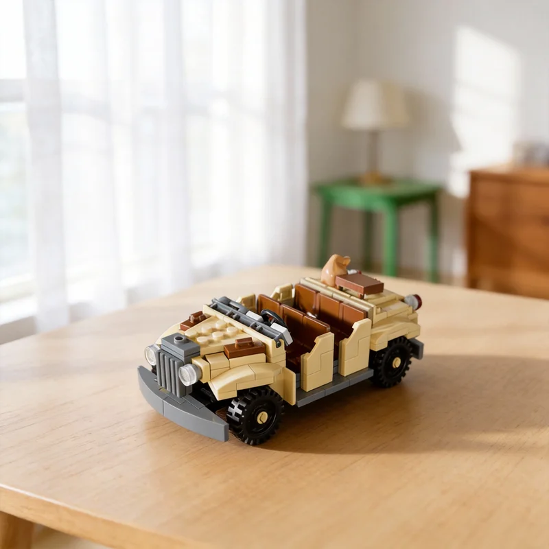 206pcs MOC EMV Troop Transport Indiana Jones Model Building Blocks Bookshelf Decor, Home Decor Bookshelf Display Gift For Adults