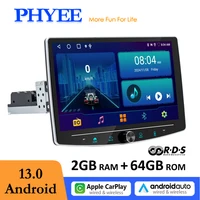 Radio Android para coche con pantalla táctil de 1 Din, 10,1 pulgadas, con CarPlay/Auto inalámbrico, cuatro núcleos, 2GB de RAM, 64GB de almacenamiento, GPS Navi FM RDS BT 5,1