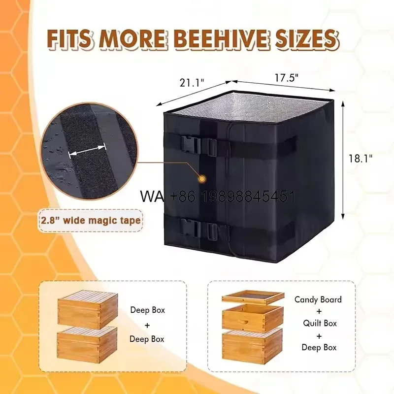 Wmwmnu Waterproof Windproof Lightweight Insulated Beehive Cover for 8 and 10 Frame Hives Winter Beekeeping Supplies New