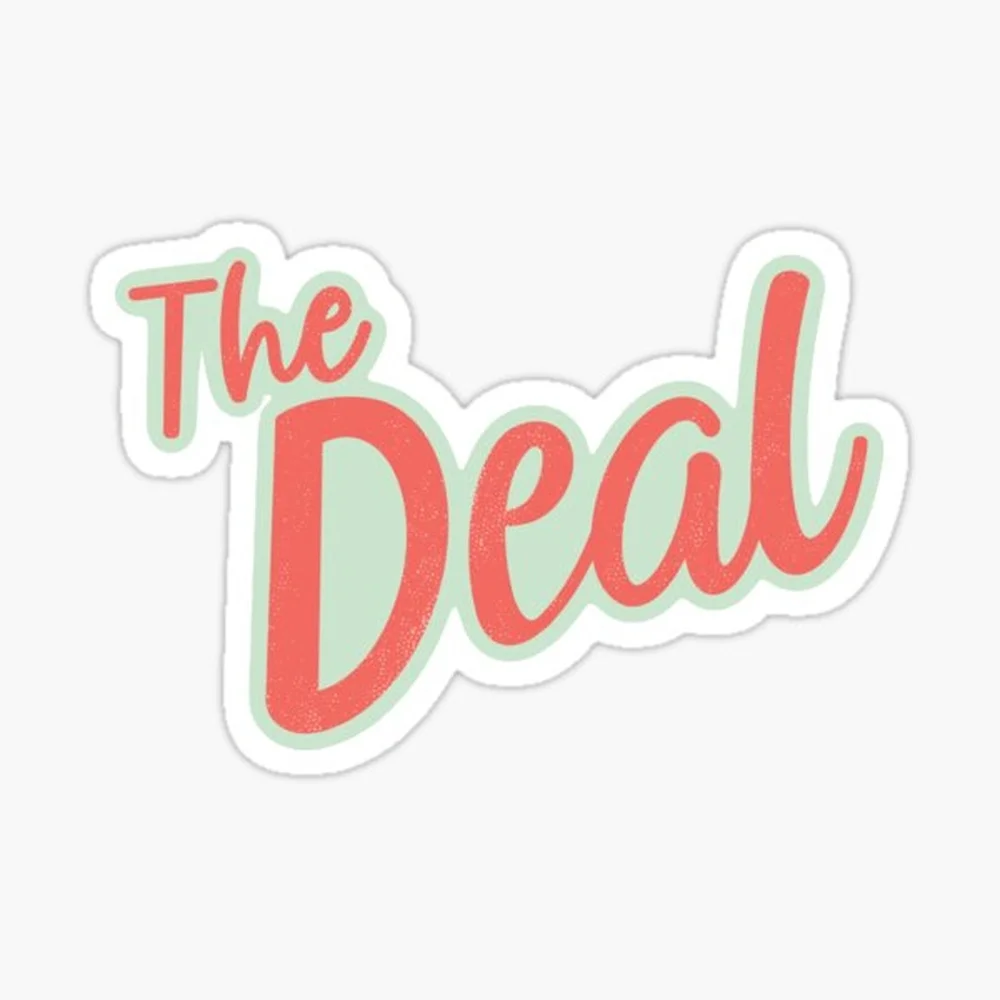 

"The Deal" Book Title Sticker for Laptop Decor Bedroom Car Cute Cartoon Art Fashionable Public Suitcase