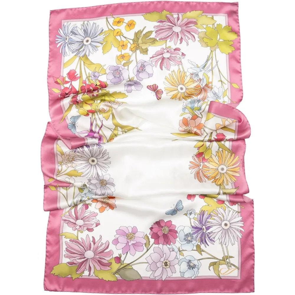 100% Silk Italian-Made Fashion Long Scarves for Women - Elegant Style Accessories