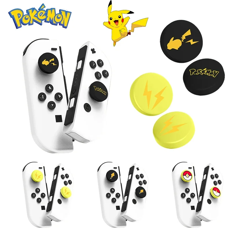 Pokemon Pikachu Joystick Cover Thumb Stick Grip Nintendo Switch Oled Button Caps NS Lite Joy-Con Controller JoyCon Gamepad Case