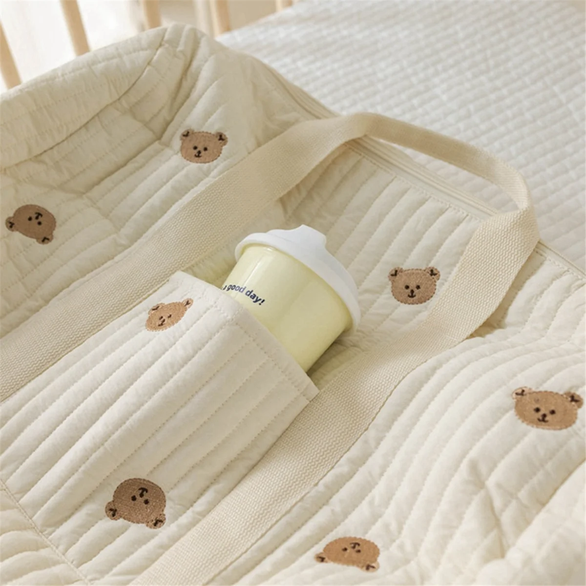 N38R_Borsa per pannolini per bambini con tracolla per passeggino, borsa per pannolini portatile,