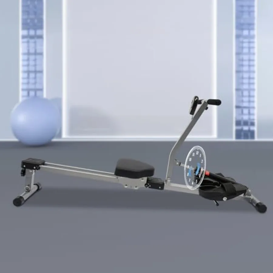 آلة التجديف القابلة للطي للمنزل التجديف الهيدروليكي مع 16 مستويات المقاومة 3 مستويات الارتفاع السكك الحديدية الشريحة المزدوجة 265 رطل الوزن السعة