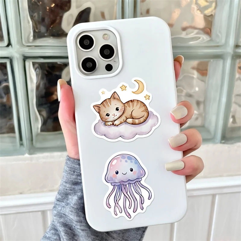 50PCS Cute Gentle Animal PVC Sticker Aesthetic Colored DIY Sticky Decoration Scrapbooking Hand Accounting Supplies view 3