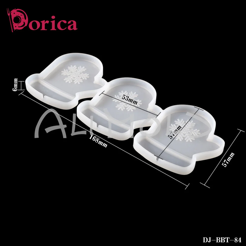 Dorica Christmas Gloves/Snowflakes Lollipop Epoxy Mold Christmas Chocolate Cake Silicone Mould Cake Decorating Tools Bakeware