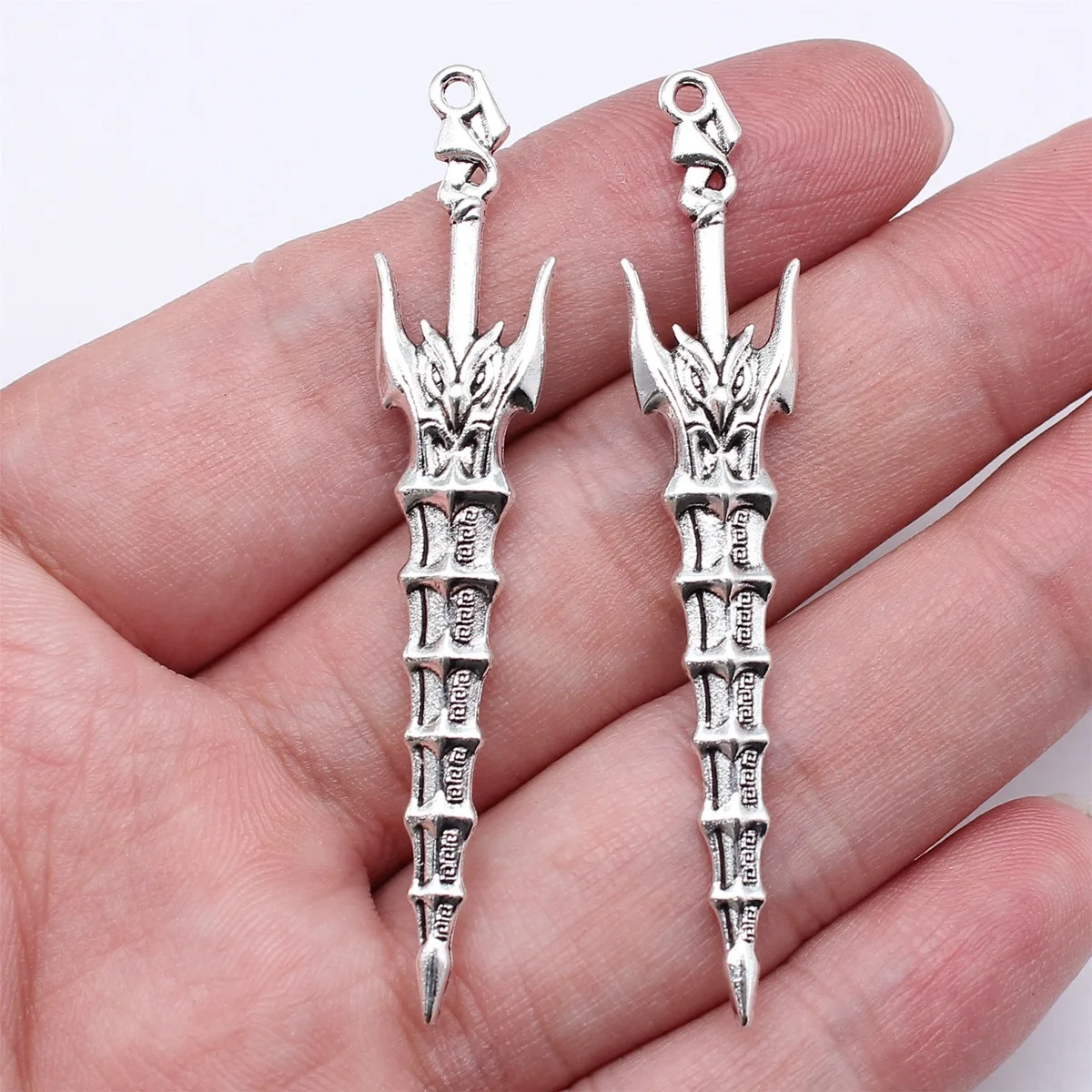IFOCUS 10pcs/Lot Cosplay Sword, Gun, Sword And Halberd Charms For DIY Jewelry Making 59mm/2.32inch