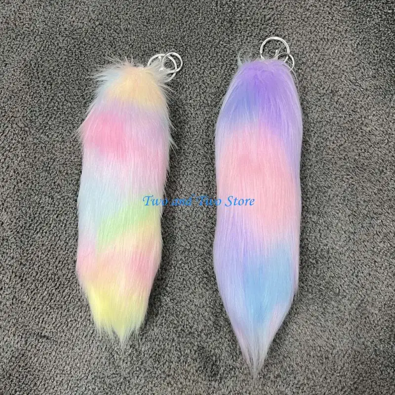 HX6F 40CM/25cm FAUX FOXY TAIL KECKCHAMIGN ORNAMENT