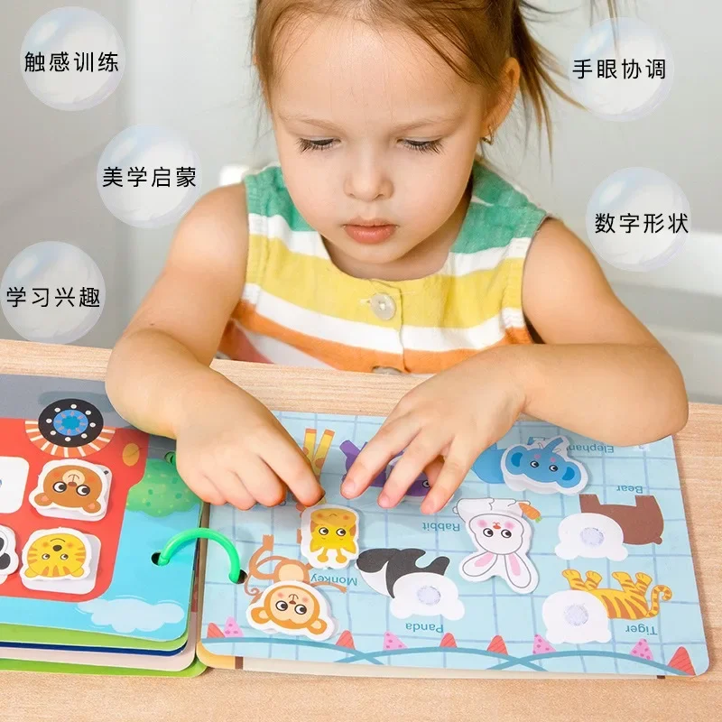 1pc Learning Game Montessori Activity Book Paste Sticker Logical Life Ability Sorting Educational Matching Toddler for Kids Gift