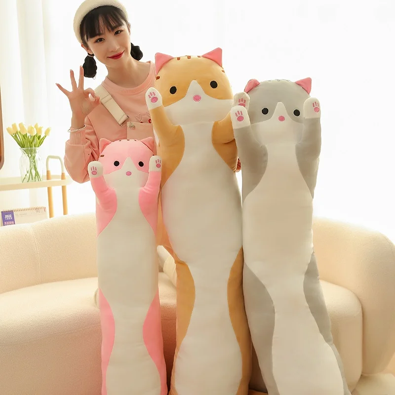 السمين طويل القط وسادة للجسم ألعاب من نسيج مخملي الدهون محشوة الحيوان مضغوط التعبئة للشحن سوبر لينة المعانقة وسادة هدية #2