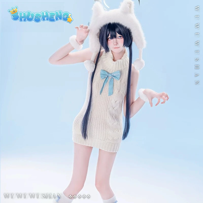 

Ryūge Kisaki Game Blue Archive Cosplay Costume Uniform Women's sexy cat nightgown hat socks Halloween carnival white sweater