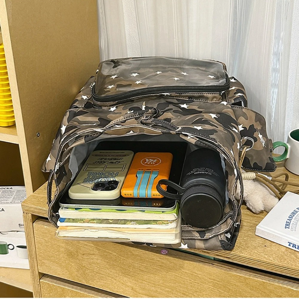 حقيبة كروس أصلية يومية على طراز الكلية بكتف مزدوج حقيبة كروس شفافة في الحرم الجامعي ذات سعة كبيرة حقيبة نسائية #6