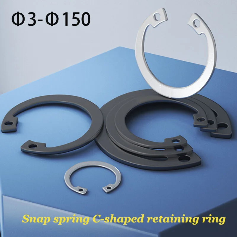C-Type Snap Ring M8-M72 Retaining Clip Hole Lock Spring Fastener Kit for Auto Industrial Machinery
