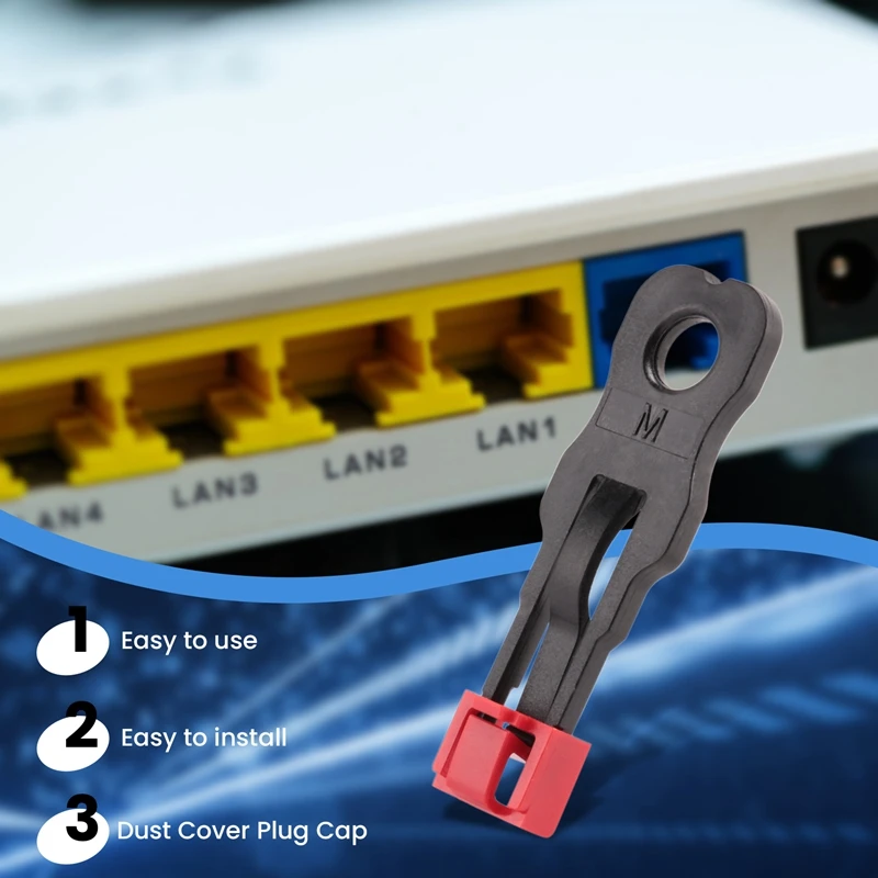 100 peças porta rj45 ethernet lan hub anti poeira tampa protetor de bloqueio com fechadura e chave proprietárias