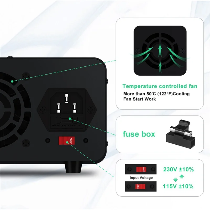 ABUS-30V 10A مختبر إمدادات الطاقة 5 فولت 2A تيار مستمر موفر طاقة تنظيمي إمدادات الطاقة المتغيرة مع إخراج تمكين/عديل الاستخدام زر الولايات المتحدة Plu