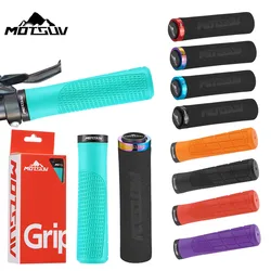 1 Pair Mountain Bike Handlebar Grip Soft Rubber MTB Grips Anti-skid Comfortable Lockable Bicycle Grips Ultralight Bike Parts