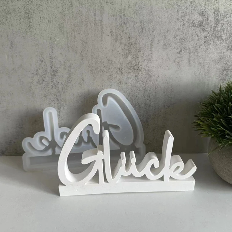 Lucky Alphabet Arrangement Silicone Mold Alphabet Furniture Arrangement Plaster Moulds Resin Casting Molds Making Kit