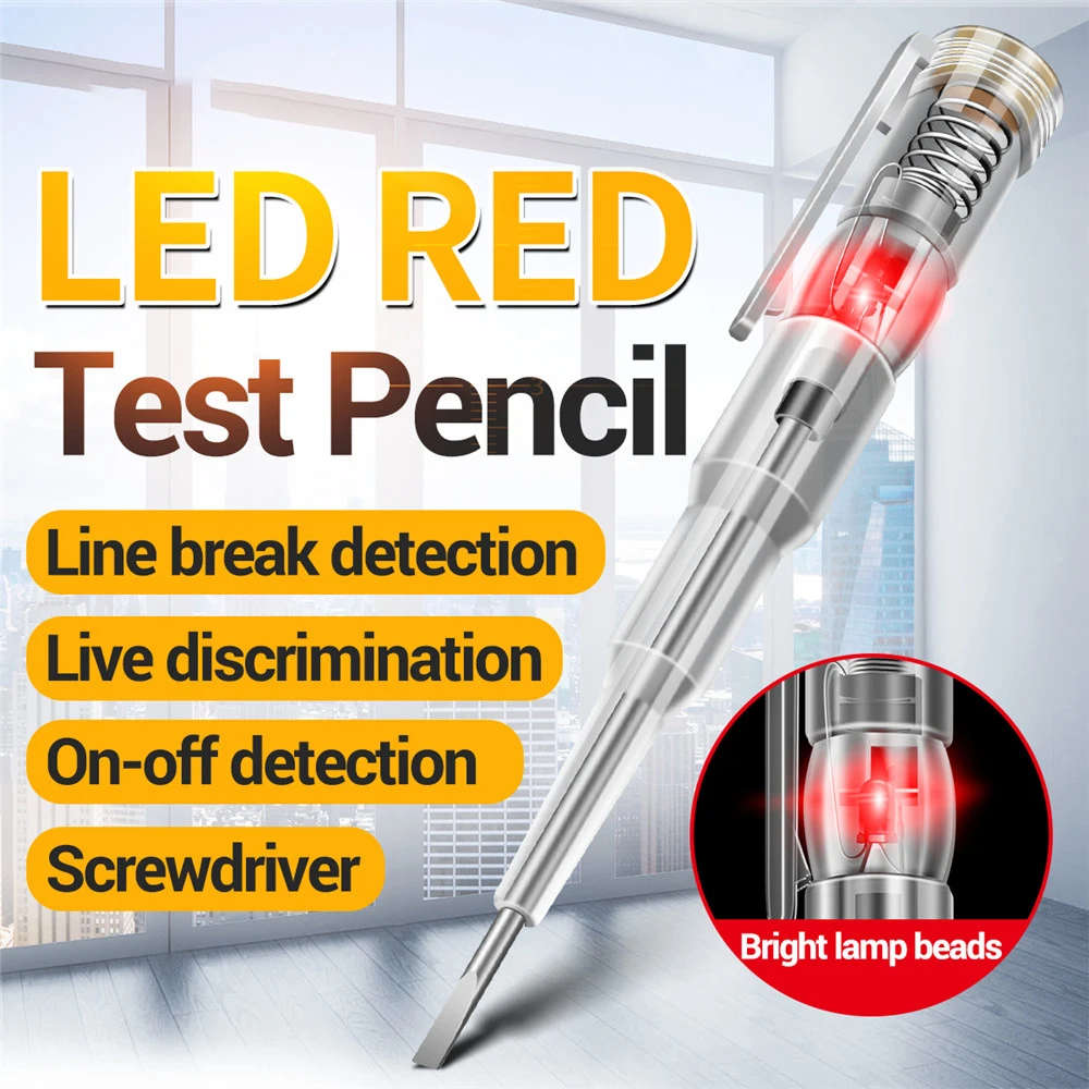 Multifunction Waterproof Induced Electric Tester Pen Screwdriver Probe Light Voltage Tester Detector AC/DC 70-250V Test Pencil