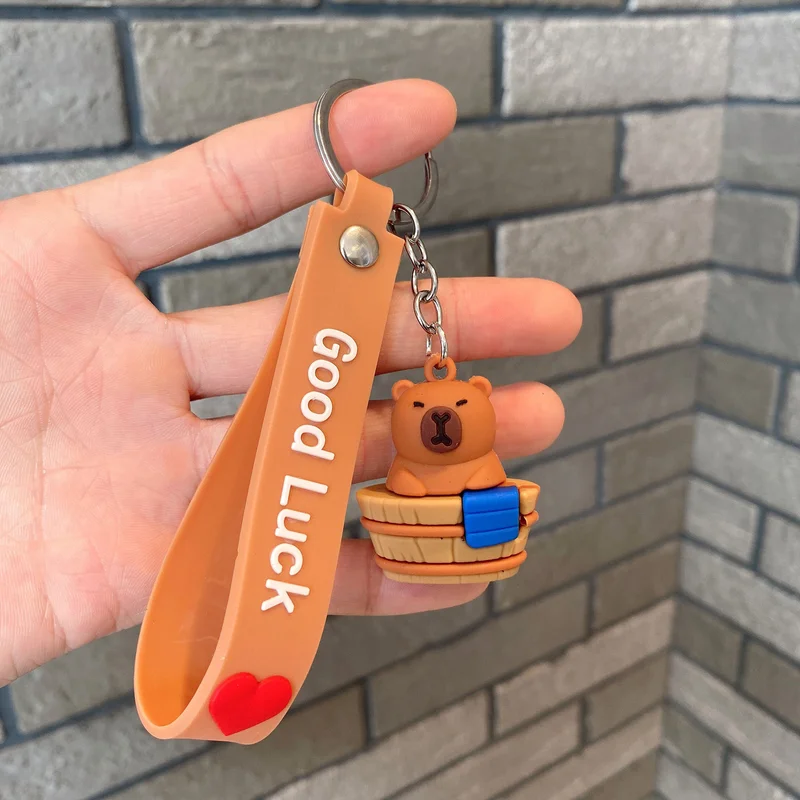 Gantungan Kunci Boneka Kapibara yang Menggemaskan, Aksesori Lucu yang Indah untuk Pasangan, Mobil & Tas, Hadiah Sempurna