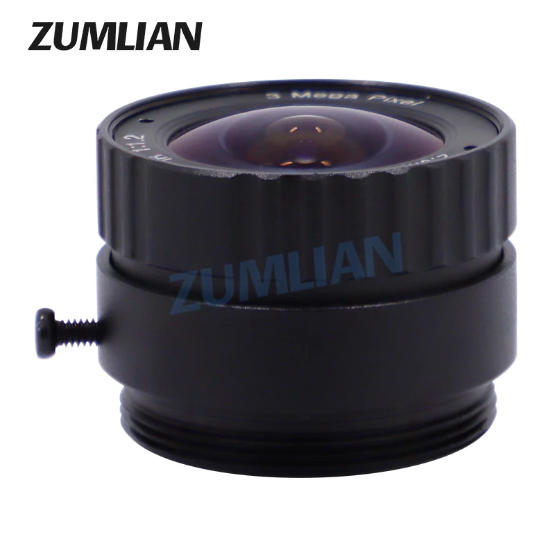 ZUMLIAN 2.5mm Lens CS-Mount F1.2 Fixed Iris 1/2.5 '' Low Distortion 3MP Machine Vision Camera Lens Wide Angle