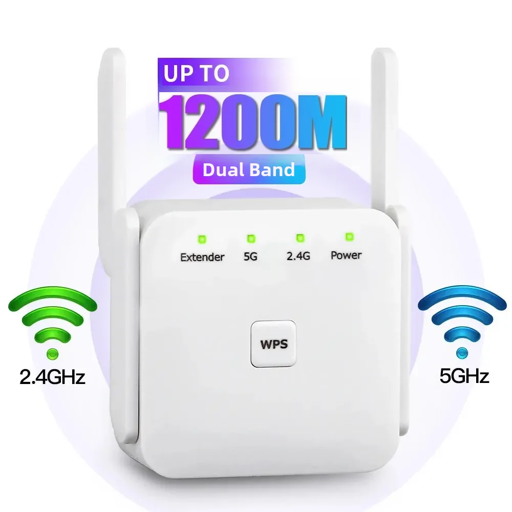 Wifi Signal Amplifier Repeater 1200m Wireless Signal Enhancement Extension 5g Wifi Repeater For Expanding Wireless Coverage