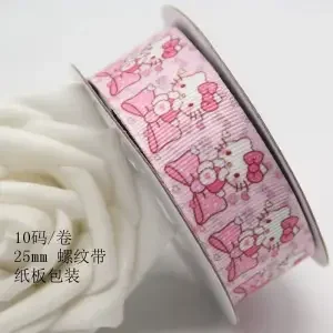 Sanrio Hello Kitty Webber Cute Girls Hair Accessories Handmade DIY Streamer Single Side Melody Hair Accessories Thread Ribbon