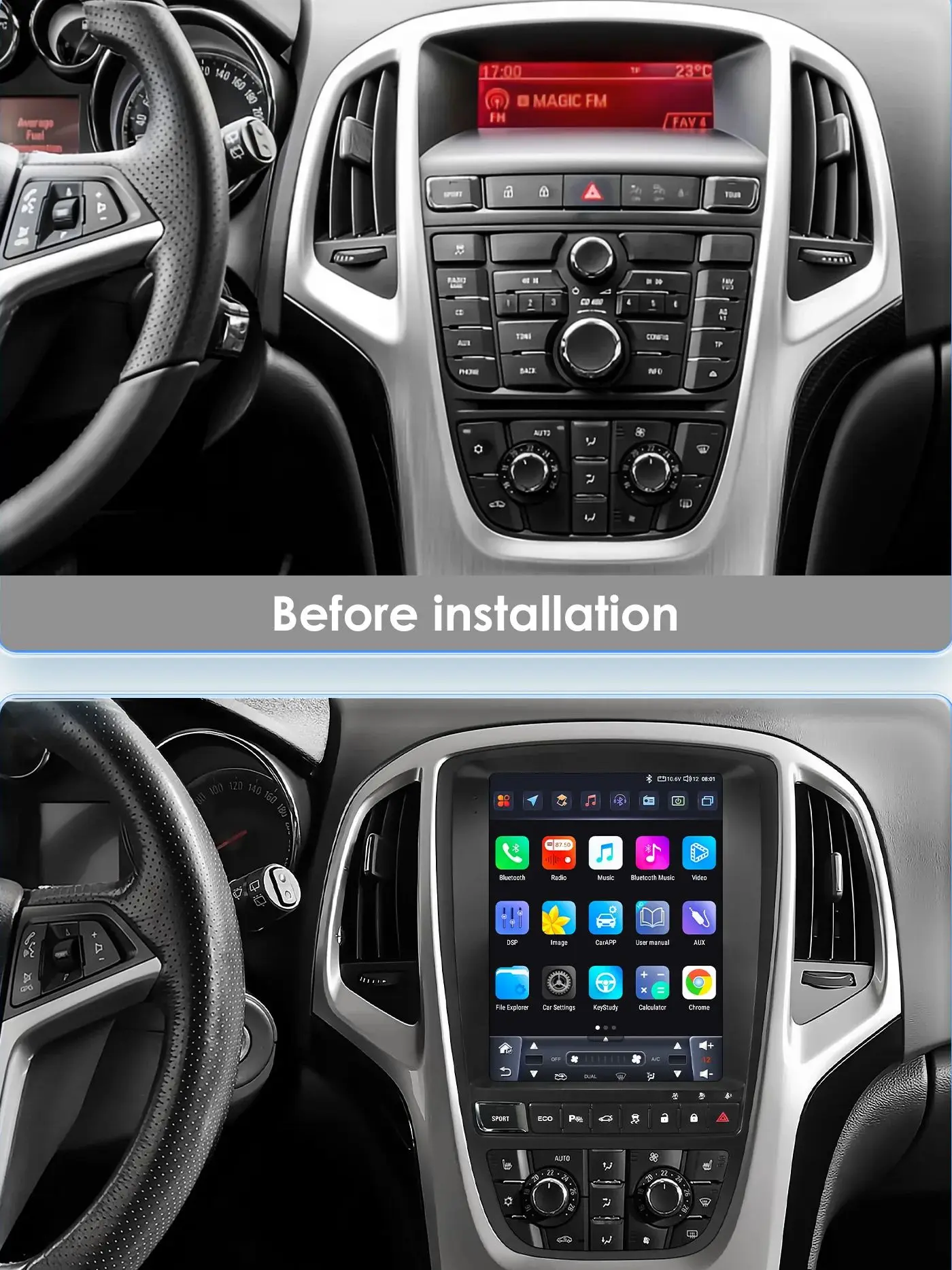 Hizpo 9,7 zoll Android 13 Auto Radio Für Opel Astra J Buick Verano 2009 - 2015 für Tesla Stil Bildschirm CarPlay GPS RDS DSP 7862