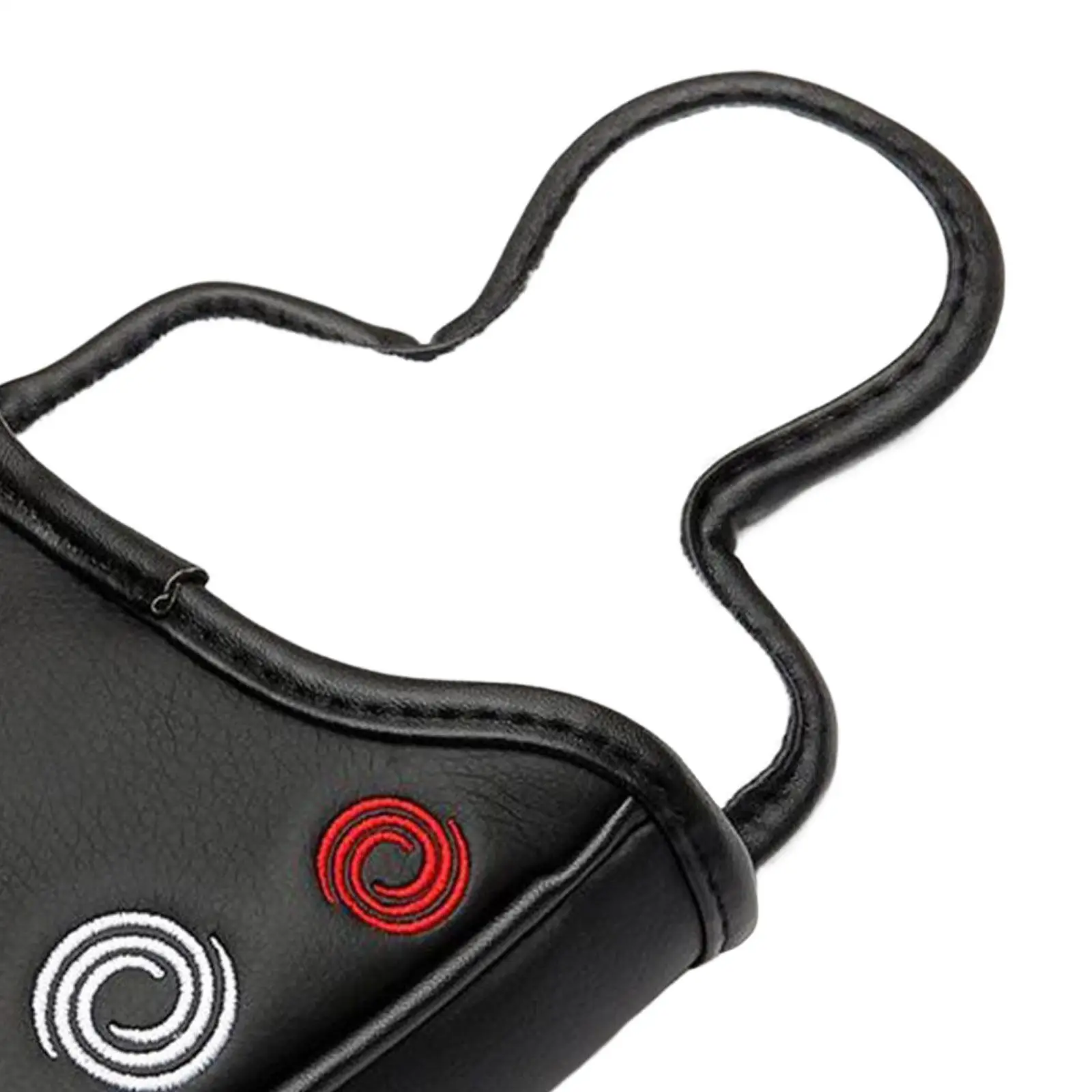 Mallet Putter Cover Magnetic Closure Half Round Golf Headcover PU Black