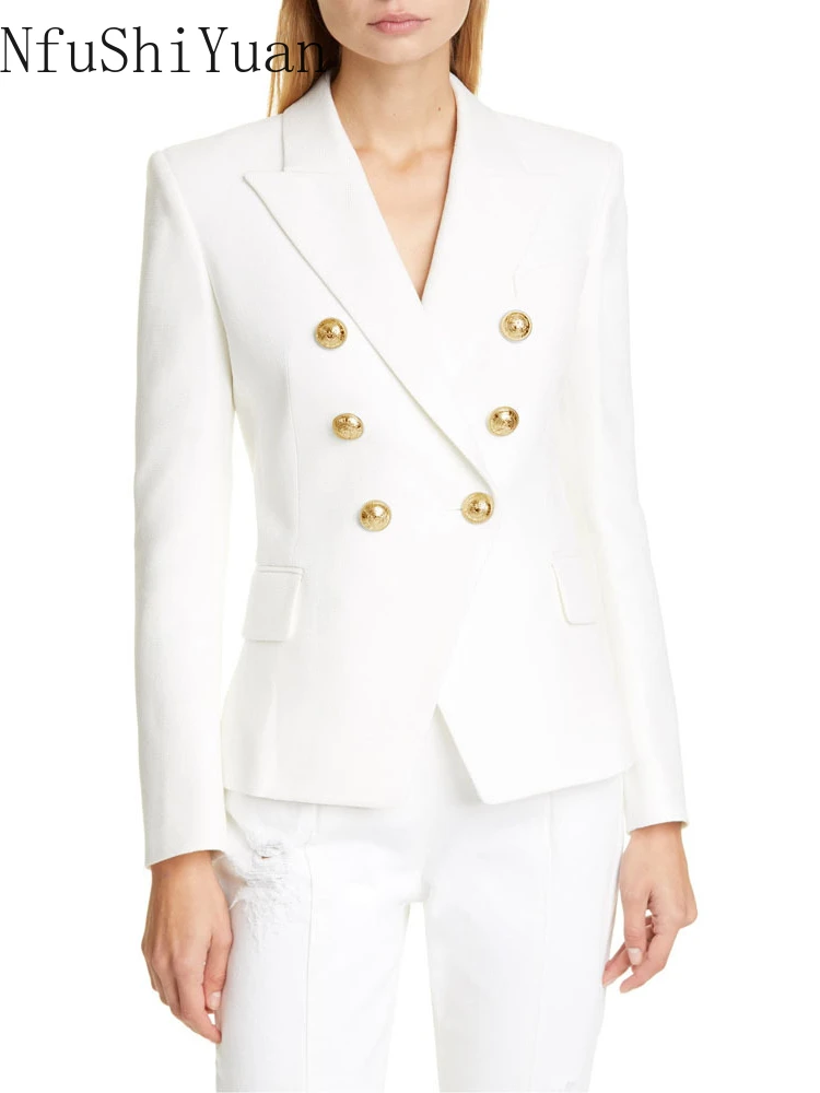 Veste courte imbibée pied-de-poule pour femme, blazer à double boutonnage, manteau femme, mode coréenne, nouveau