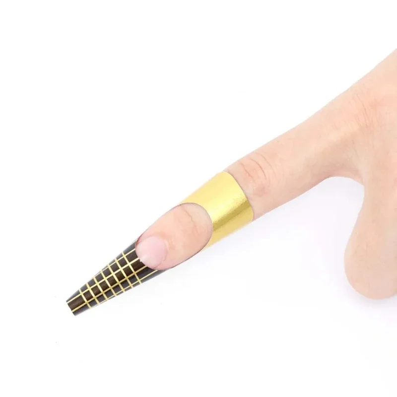 Novo 200 peças de fototerapia de unhas francesas estendidas, suprimentos para arte em unhas, suporte de papel quadrado dourado, ferramenta especial para remendo de unhas